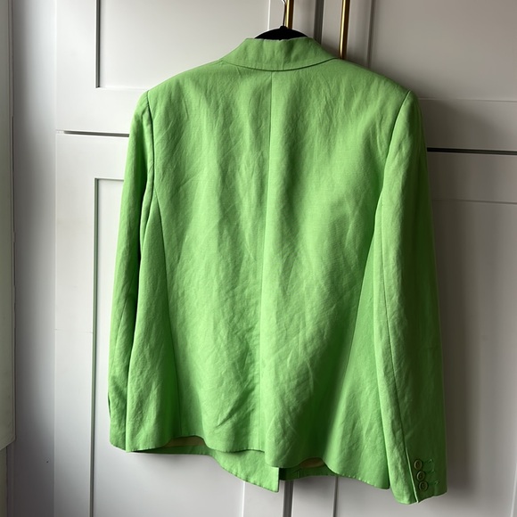 Lord & Taylor Linen Green Blazer - Picture 4 of 5